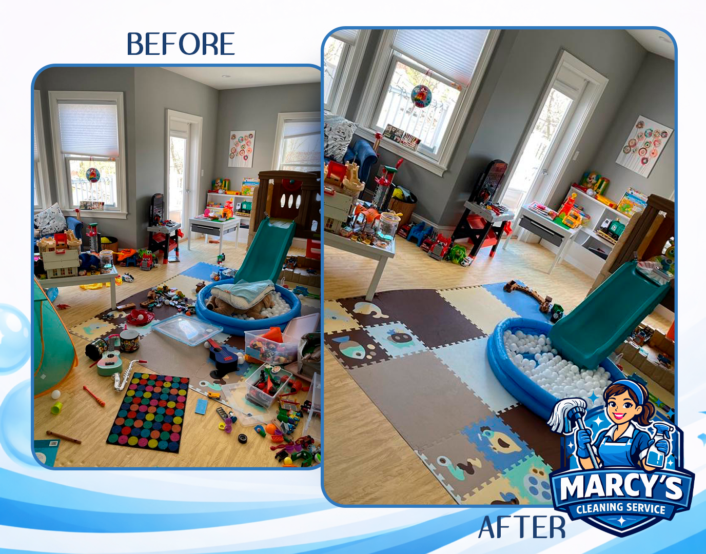 Room before and after
